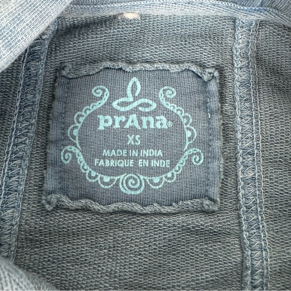 PrAna Blue French Terry Cotton Janell Hooded Jacket Women’s Size Extra Small - Picture 7 of 14